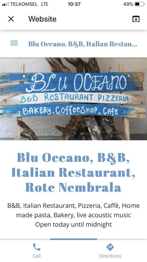 Blu Oceano B&B, Italian Restaurant Nembrala Exteriér fotografie